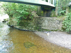 Abutments of the bridge over the River Sirhowy to the Rock Collieries, ST 1757 9735, August 2012